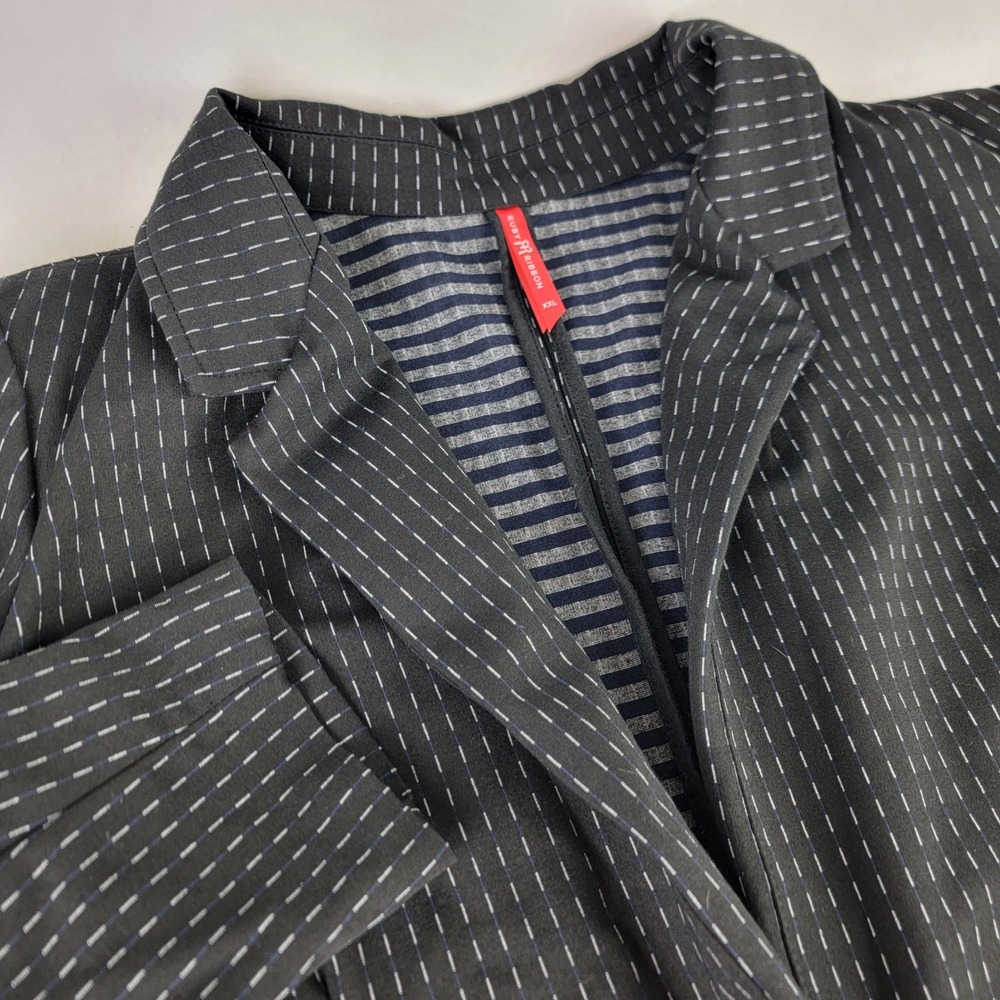 Ruby Ribbon Women's Black Pinstripe Blazer Jacket Size XXL Deconstructed  Office